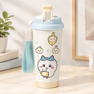 어린이 지이카와 우사기 316 스테인리스 520ml 보온병 빨대 대용량 텀블러