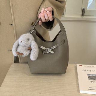 상철 여성 미니 버킷백 데일리 통근용 PU 숄더백 자석 잠금 세로형 핸드백