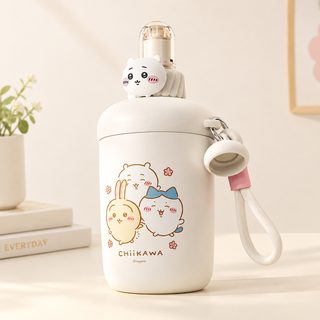 MINISO 명창우품 기이카 와뽀뽀 텀블러 귀여운 빨대 뚜껑 누출 방지 외출 학생 등교