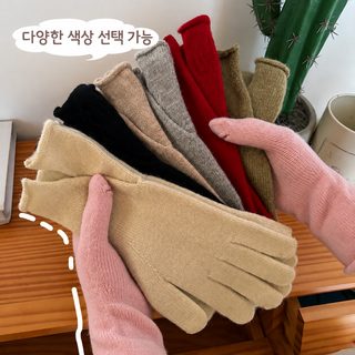 겨울 터치스크린 기모 니트 손가락 장갑 방한 보온 방풍 라이딩 학생용