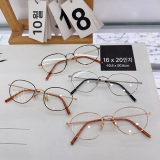 왕홍 타원 안경테 깜찍 초경량 가는 테두리 복고 문예 금속 평광 근시경 여