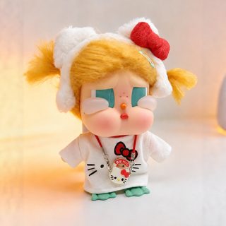 크라이베이비 인형옷 KT캣 스타일 3종 세트 15~17cm 의상 헤어밴드 가방 장식