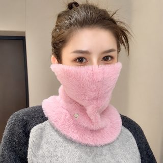 가을과 겨울 밍크 모직통 목도리 여고급감 다기능 방풍 라이딩 마스크 등산