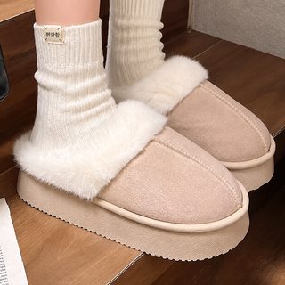 겨울 여성 남녀공용 털 실내화 두꺼운 밑창 미끄럼방지 보온 커플 거실 슬