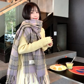 가을 겨울 여자 스카프 한국계 보온 고급 분위기감 학생 자전거 타고 방풍