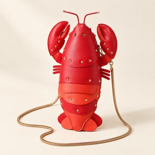 여성용 랍스터 모양 미니 크로스백 PU 체인 숄더백