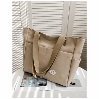 묵묵토끼 일본 감성 두꺼운 캔버스 토트백 지퍼형 통근 학생 숄더백