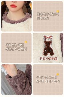 여성 겨울 산호융 수면잠옷 세트 가을겨울 기모 두꺼운 긴팔 긴바지 홈웨어