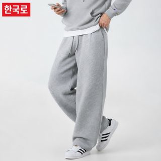 남성 입체 주름 와이드 트레이닝 팬츠 가을 겨울 루즈핏 스트레이트 캐주얼