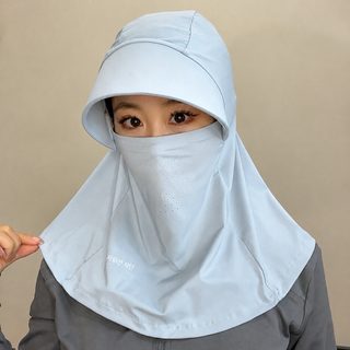 여름용 자외선 차단 올인원 모자 마스크 목가리개 통기성 얼굴 보호대
