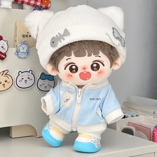 20cm 솜인형 옷 갈아입히기 모자 재킷 바지 귀여운 운동복 3종 세트