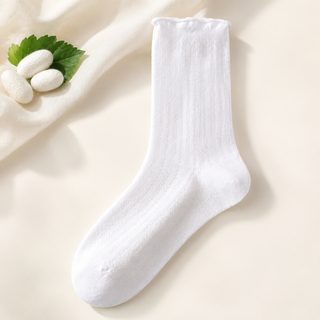 아청자 여성 여름 뽕나무 실크 중목 양말 무봉제 통기성 메쉬 시스루 루즈