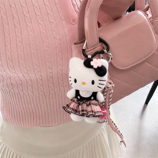 체크무늬 스커트 벚꽃 키티 걸이 가방 귀여운 책가방 털털 피규어 인형 걸이 열쇠고리 선물