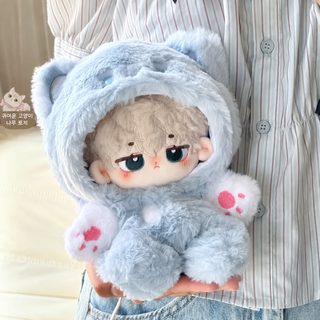 20cm 와복 귀여운 동물 목화 점프슈트 인형 옷을 갈아입다 털모자 점프슈트