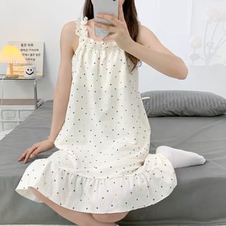 新款甜美带胸垫多款吊带睡裙ins夏季中款睡衣裙女夏天休闲家居服