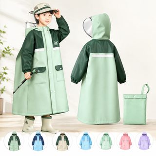 儿童雨衣小学生上学用男童女童孩长款全身防暴雨带书包位防水雨披