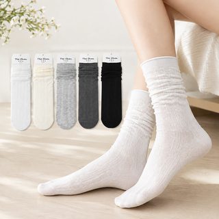 아청자 여성 실크 중목 양말 봄여름 쿨링 통기성 메쉬 무봉제 루즈삭스