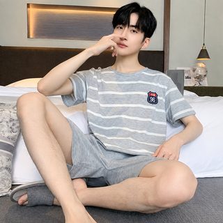 남성 잠옷 여름 반팔 반바지 얇은 여름 2026 신상 학생 큰 사이즈 캐주얼 투
