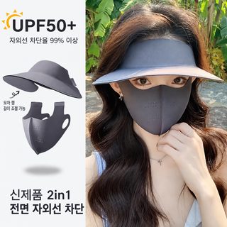 여성 여름 자외선 차단 풀페이스 마스크 UPF50+ 통기성 속건 목가리개 야외