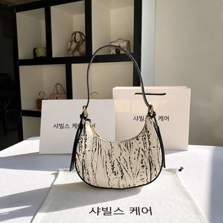 대외무역 여성 가방 소규모 디자인 핸드백 초승달 가방 2025 신형 백합 바게
