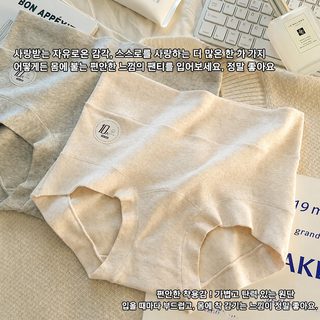 60수 하이웨이스트 순면 여성 팬티 색면 큰 사이즈 고탄 평각 팬티 여성 10A