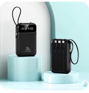 도매 미니 자체 케이블 보조배터리 3c 인증 대용량 휴대용 크로스보더 모바일 전원 선물 맞춤형 로고