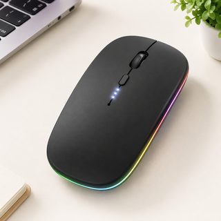 블루투스 2.4G 듀얼모드 무선 마우스 저소음 충전식 배터리 표시 초슬림 노