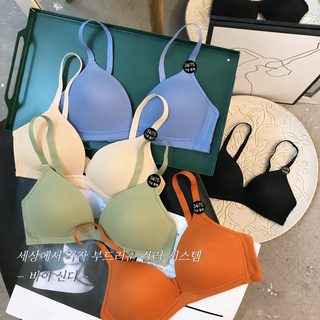 新款日系内衣女无钢圈美背小胸胸罩聚拢少女调整型性感文胸套装