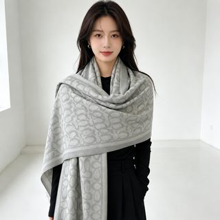 코코아 모조 스카프 여성 롱 사계절 양면 에어컨 겸용 숄 백합 목도리 유럽