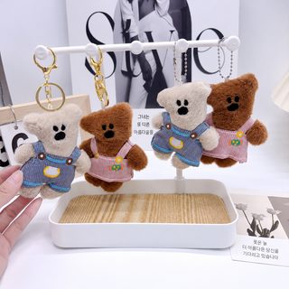 옷 입은 꼬마 빈대곰 인형 키링 귀여운 커플 가방 장식 봉제인형 열쇠고리