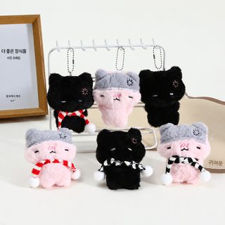 찍찍이 왕홍 만화 털털 실눈 고양이 걸이 열쇠고리 인형 가방 장식 걸이 진