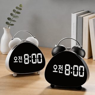 LED 숫자 전자 알람시계 온도계 야간 조명 강력 알람 탁상시계 15cm