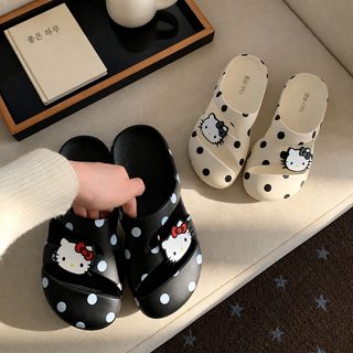 가는 줄 정품 Hello Kitty 야외 차가운 슬리퍼 여하 귀여운 미끄럼 방지 수영
