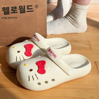 헬로키티 여성용 EVA 두꺼운 밑창 앞막힘 클로그 샌들 슬리퍼
