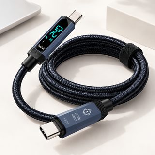 240W C타입 to C타입 고속충전 케이블 디지털 전력표시 40Gbps 노트북 태블릿 휴