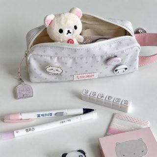 한국계 회색 가루 별 펜 팩 심플하다 ins 대용량 학생 문구 수납함 용모 가