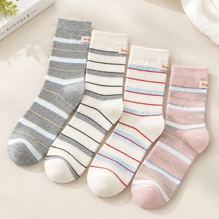 아정네 집 도매 양말 여자 여름 얇은 무골면 줄무늬 소녀 한국계 중통 양말