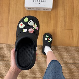 여성 여름 EVA 통굽 클로그 슬리퍼 3cm 이상 원터치 캐주얼 데일리 슈즈