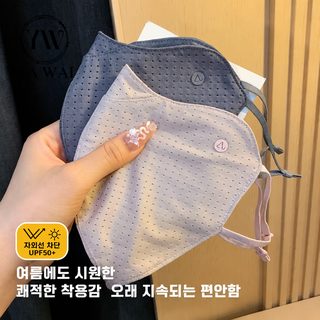 여름 자외선 차단 마스크 통기성 아이스실크 페이스커버 귀걸이형 UPF50+