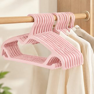 짧은 목 옷걸이 10개입 미끄럼 방지 무흔 두꺼운 어깨뿔 방지 빨래 건조 옷
