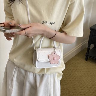 새로운 소녀 꽃 작은 네모 가방 달콤한 사랑 물결 점 숄더 가방 한국계 귀여운 작은 사람들 디자인 핸드백