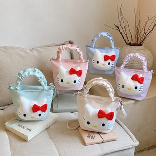 어린 소녀 만화 소프트 귀여운 고양이 휴대용 물통 액세서리 가방 높은 용