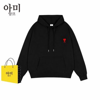 AMI&EANM 하트 자수 알파벳 A 남성 후드티 오버핏 봄가을 캐주얼 데일리 맨투
