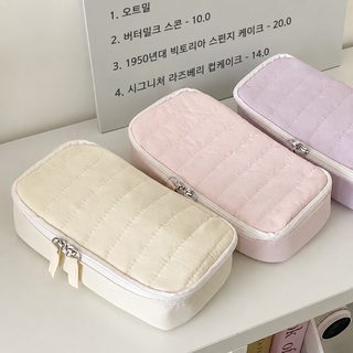 부프케이크 필통 용모치 높은 학생 휴대용 마카롱 심플 문구함 대용량 세로