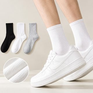 아정네 도매 양말 남자 춘추 중통 양말 순색 면 방취 흡한 통기 고탄 운동