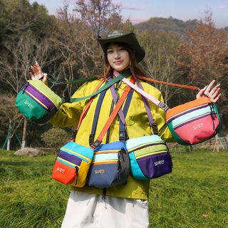 KOCDR 남녀 아동용 나일론 방수 초경량 크로스백 컬러 배색 등산 여행 휴대폰