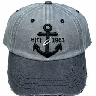 크로스보더 순면 워싱 낡은 날염 야구모 워싱 큰 배 닻 야구모 고전 배색 복