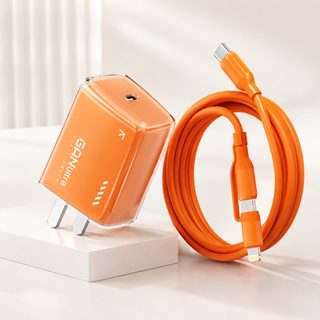 GaN 30W PD 고속충전기 1.5m 실리콘 2in1 케이블 세트 스마트폰 태블릿용