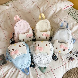 여아 유치원 가방 귀여운 고양이 캐릭터 초경량 나일론 미니 백팩 아동 외