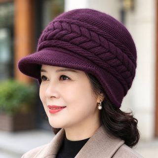 새로운 여성 모자 가을/겨울 한국판 토끼털 기모 두꺼운 귀 보호대 모자 패션 니트 털실 보온모 여성 모자